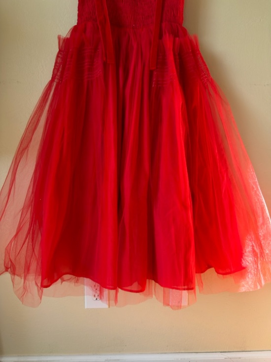 Sister Jane DREAM red palace tulle bow shoulder dress NWT m - Picture 8 of 11